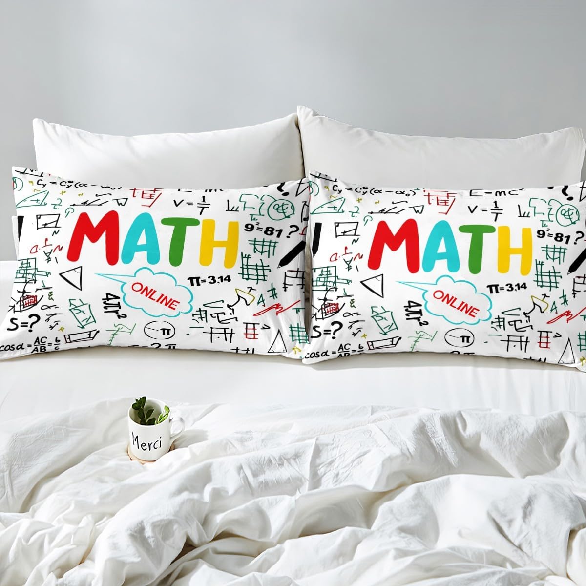 Erosebridal Chemistry Lab Fitted Sheet Twin Size Chemical Equation Bed Sheets for Boys Girls Chemical Elements Science Theme Bed Set Teens Kids Science Students Bedding Set School Dorm Room Decor