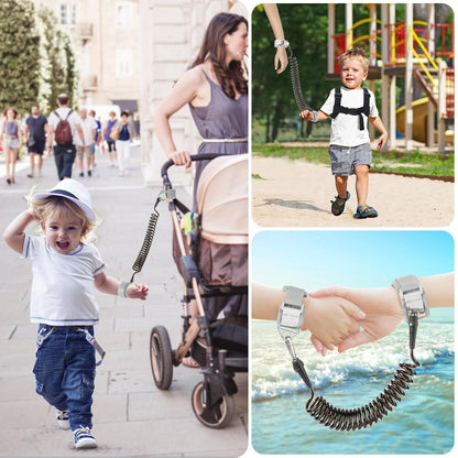 3 in 1 Toddler Harness Leash + Baby Anti Lost Wrist Link, Accmor Cute Dinosaur Child Safety Harness Tether, Kids Walking Wristband Assistant Strap Belt for Parent Boys Outdoor Activity (Black)