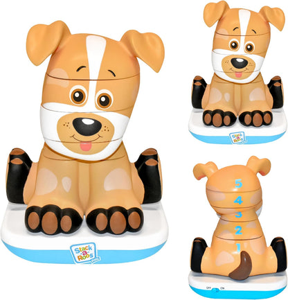 Stack-a-Roos Baby Giraffe by Salus Brands - Animal Stacking Toy, Educational Early Learning Toy for Infants Babies Toddlers, Age 12+ Months - Great Baby Gifts, STEM