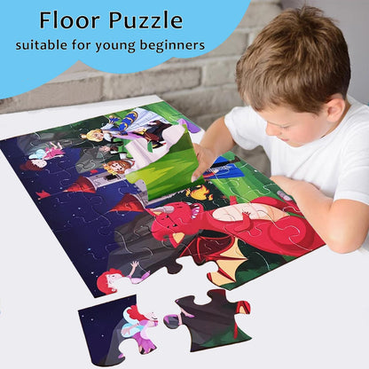 Jumbo Floor Puzzle for Kids, Large Jigsaw Puzzles 35 Piece for Kids Ages 3-5,Preschool Learning & Education Toys, Gifts for 4-8 Year Old Boys and Girls (Grassland Animal)