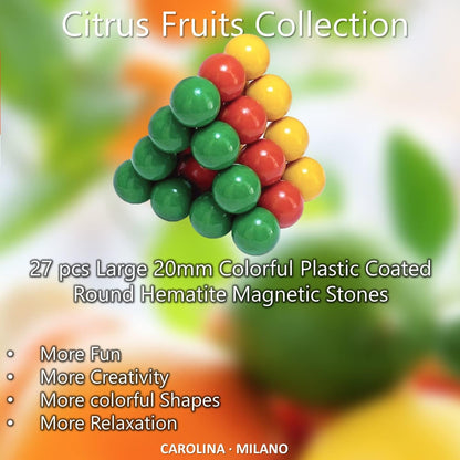 Science Kit Toys 27 PCS Colorful Magnets Building Blocks, Large Hematite Magnetic Stones, Stress Relief Autism, Home Office Kids Adults Intelligence Development Educational Birthday Party