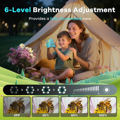 Hideal HP60 IPS Microscope for Kids: [Auto On & Off] [3-in-1] 2" Portable Handheld Microscope Miniscope, Pocket Mini Scope Educational Science Kit, Christmas Birthday Gifts for Kids, PC View, Blue