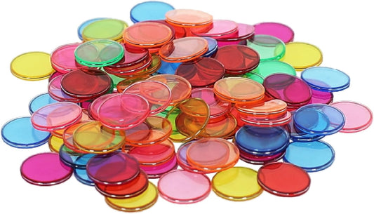 POPULAR PLAYTHINGS 500 Steel Ringed Bingo Chips - Durable Metal Edge Counting Chips for Classroom Learning, Bingo Games, and Educational Activities