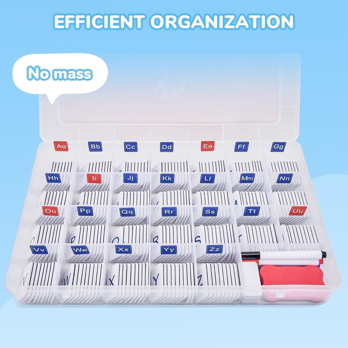 234 Foam Alphabet Tiles Magnetic Letters with Double-Side Magnet Board and Compartment Storage Case-Classroom Magnetic Letter Tiles for Phonics and Spelling