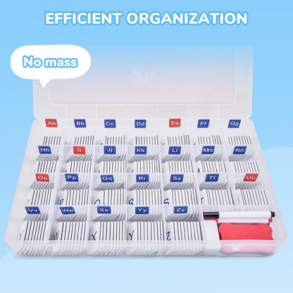 234 Foam Alphabet Tiles Magnetic Letters with Double-Side Magnet Board and Compartment Storage Case-Classroom Magnetic Letter Tiles for Phonics and Spelling