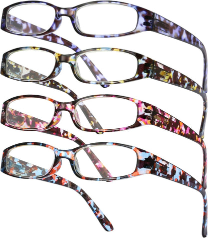 Gaoye 4-Pack Readers for Women, Blue Light Blocking Reading Glasses, Stylish Reading Glasses for Women in 4 Patterns