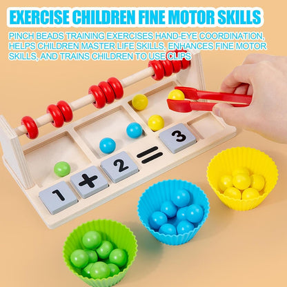Genérico Wooden Abacus for Children - Early Learning with Wood, Abacus Counter with Beads to Match Colors - for Children Over 3 Years Old in Home Classroom