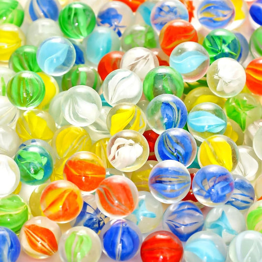 POPLAY 61PCS Marbles Games for Kids, with Gift Box for Marbles Run Games, Classroom Crafts Supplies Kit