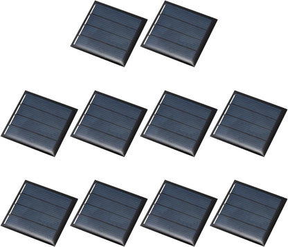 MECCANIXITY 10PCS 2V 0.08W 0.04A Mini Solar Panels for Solar Power, Small Solar Photovoltaic Cells Charge DIY Electric Toy Materials Solar System Kits, 1.57" x 1.57"