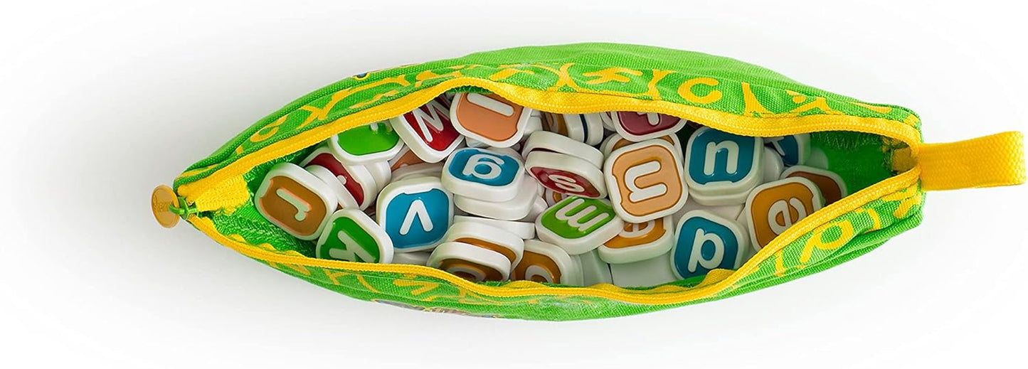Bananagrams Classic Word Game – Fast-Paced Spelling & Anagram, Family & Travel Game , 144 Letter Tiles in Portable Banana Pouch, 1–8 Players, Educational Wordplay Fun for Ages 7+