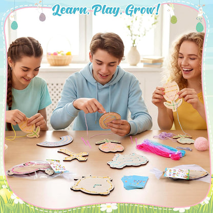 Capoda 9 Sets Lacing Cards Shoes Educational Threading Toy for Wooden Lacing Card Toys with Colorful Threads for Develop Imagination Early Education and Learning Activity(Shoes)