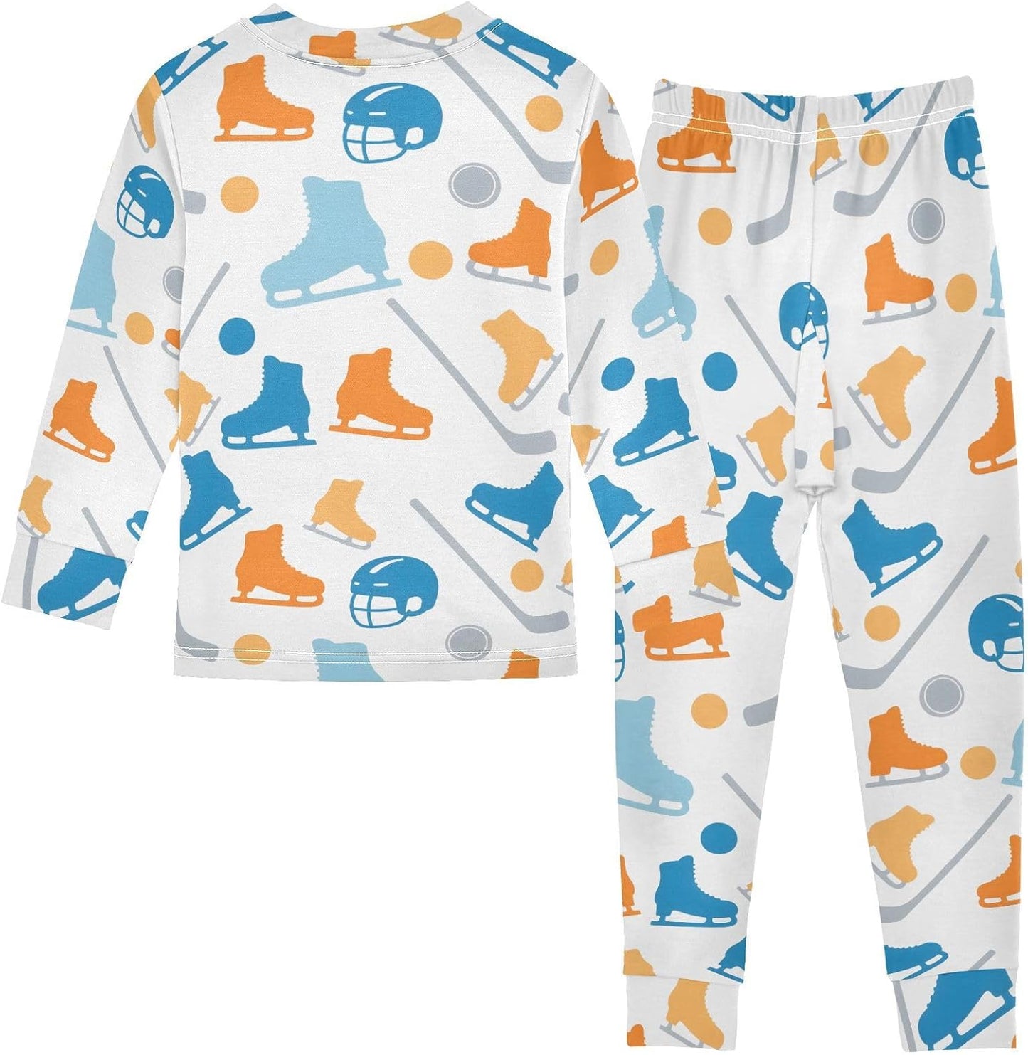 ALAZA Shark Starfish Palm Tree 2 Piece Pajama Set Long Sleeve Top and Pants Sleepwear Unisex - Colors A