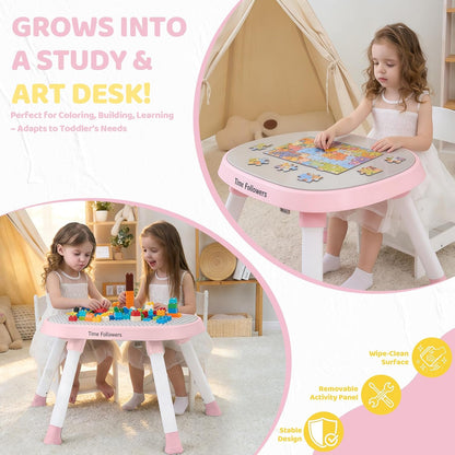 Time Followers® 6-in-1 Baby Activity Center | 4 Stage Montessori-Inspired Toys | Grow Stationary Standing Toddler Table | Jumpers & Bouncers | Must Have for Boy & Girl 6, 12, 24+ Month Old (White)