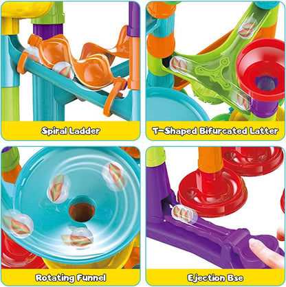 Marble Run for Kids Ages 4-8 - Maze Game DIY Educational Playset Birthday Gift for Ages 3+,Track Pipe Building Blocks Glass Marbles for Kids Birth Day Preschool, Toys for 3 Year Old Boys Christmas