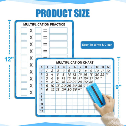 Dry Erase Number Line Whiteboard, 9" x 12" 1-100 Number Double-Sided Math Practicing Chart, Homeschool Supplies，Educational Tools for Kids Students Classroom