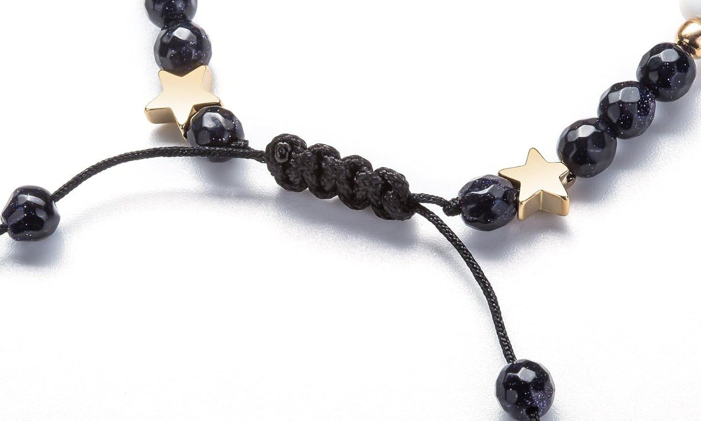 Fesciory Women Solar System Bracelet Universe Galaxy The Eight Planets Guardian Star Natural Stone Beads Bracelet Bangle Gifts