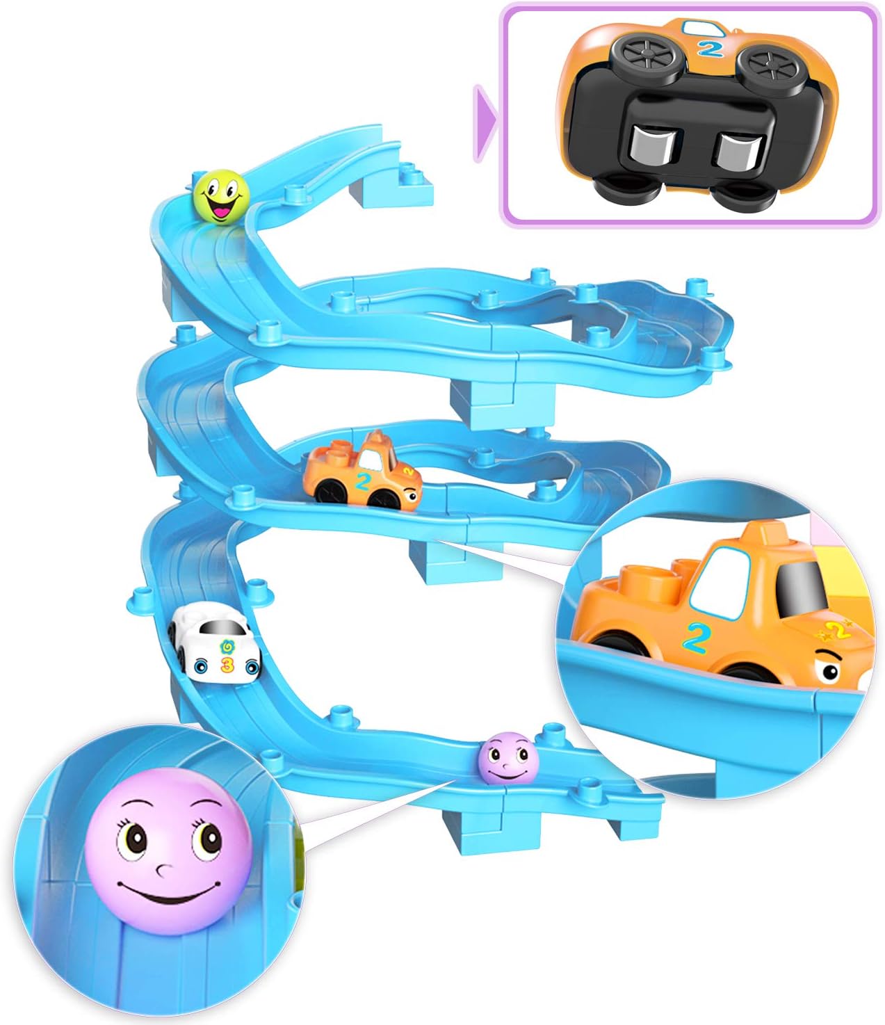 Marble Run Toy Building Sets, 86Pcs Castle Building Blocks for Age 3+, Marbles Track Building Toys, Large Building Bricks Race Track STEM Educational Toys for Toddler Boy Girl Birthday Toys Gifts