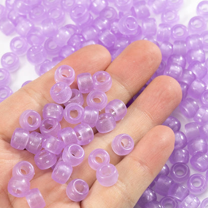 Gxueshan 1000 Pcs Acrylic Black Pony Beads 6x9mm Large Hole Pen Hair Kandi Beads Bulk for Friendship Bracelet Necklace Jewelry Making Earring Braiding Kit