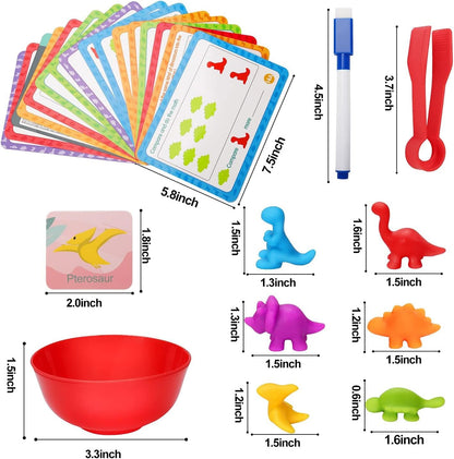 Counting Dinosaurs Montessori Toys for 3 4 5 Years Old Boys Girls Toddler Manipulatives Preschool Learning Activities Kindergarten Educational Sensory Fine Motor Skills Toys for Kids Ages 2-4 3-5 4-8