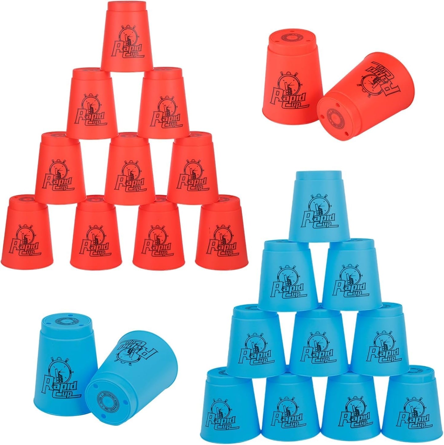 yeesport Sport Stacking Cups, 24pcs Sports Stacking Cups Sport Training Game for Challenge Competition Travel Party Gift for Kids and Adults (Purple & Red)