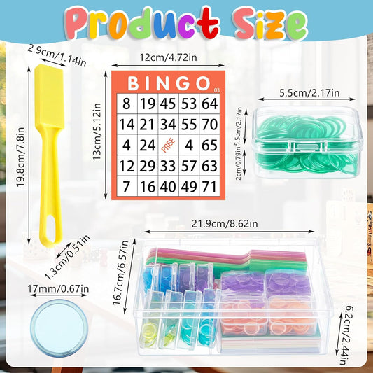 Magnetic Wand Bingo Chips Set with 6 Colors Magnetic Wand 600 Metal Chip 60 Bingo Cards 13 Sorting Storage Box for Kids Counting Large Group Game Family Night Sensory Educational Activity