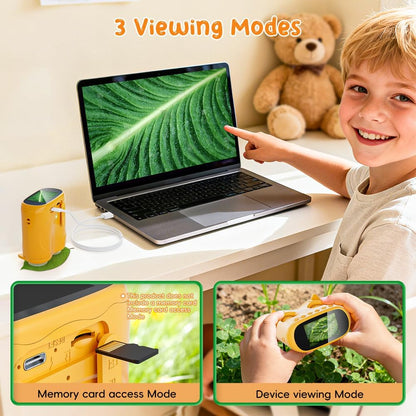 2-in-1 Kids Microscope Telescope, Temodu 2.0" 1000X Digital Microscope for Kids, HD Portable Education Telescope for Kids Birthday Festival Gift, Science Fun Toys for Children Age 4-12 (Purple)