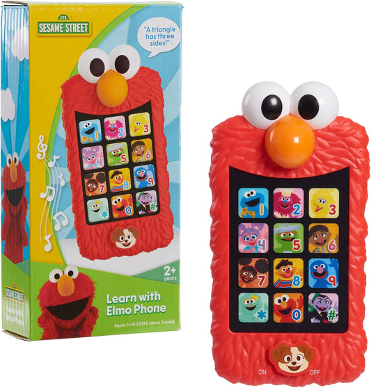 Sesame Street Learn with Elmo Pretend Play Phone, Learning and Education, Easter Basket Fillers, Gifts, Presents, Kids Toys for Ages 2 Up by Just Play, Kids Toys for Ages 2 Up by Just Play