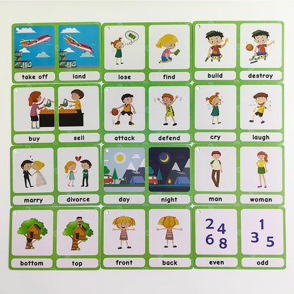 Lilias Irregular Past Tense Verbs English Grammar Double-Side Learning Flash Cards - 24 Card Set for Homeschool, Preschool, Primary School, ESL, Autism, Vocabulary Building