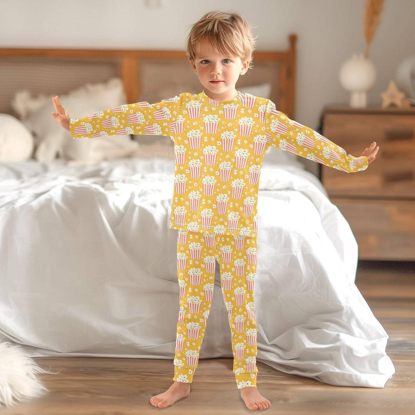 ALAZA Shark Starfish Palm Tree 2 Piece Pajama Set Long Sleeve Top and Pants Sleepwear Unisex - Colors B