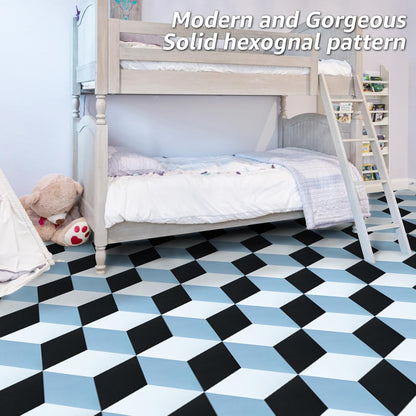 Art3d 10-Pack Hexagon Peel and Stick Flooring Tile Marble Look, Self Adhesive Waterproof Vinyl Floor Tile for Living Room, Kitchen, Bathroom, Bedroom, 11.8" x 10.2" White Marble