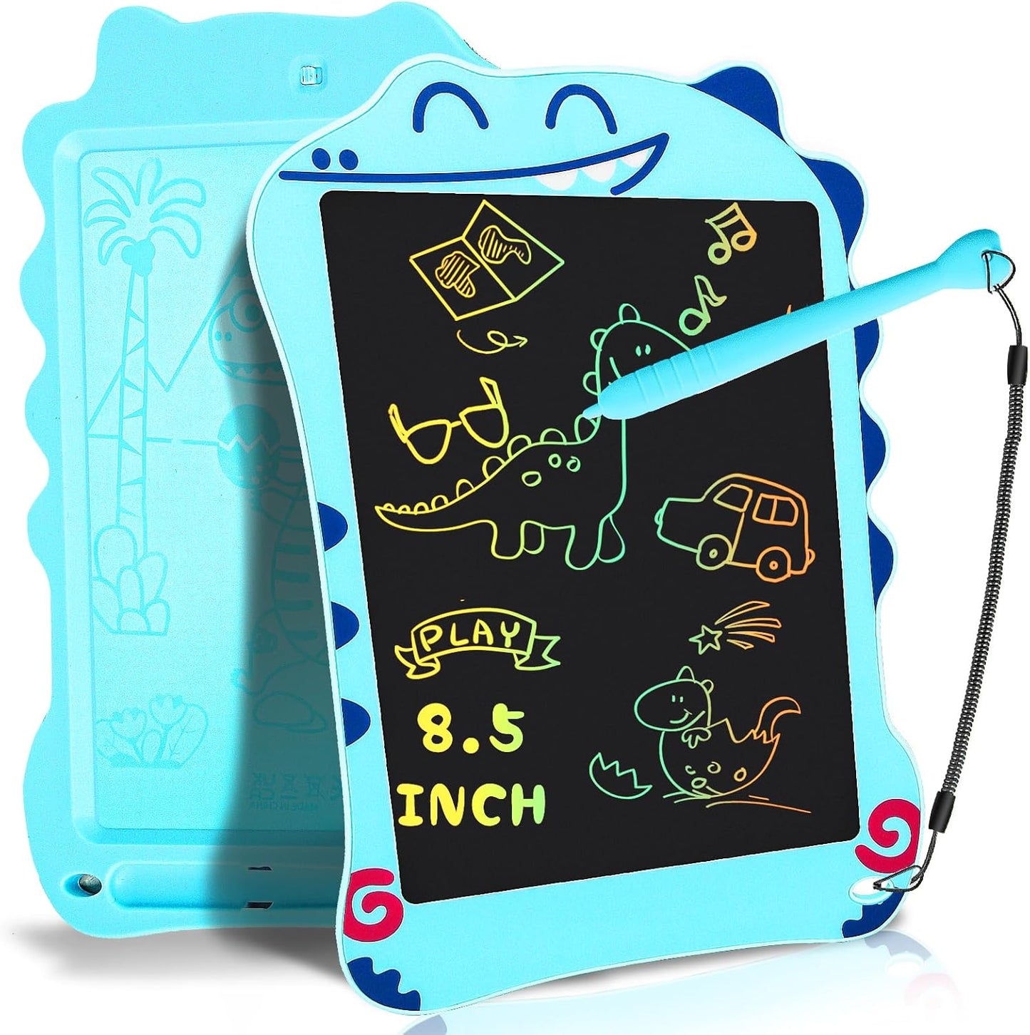 LCD Doodle Board Dinosaur Writing Tablet for Kids Toys, 8.5 Inch Colorful Todder Drawing Pad for Educational Learning Gift in Christmas Birthday Suitable for 3 4 5-8 Years Old Boys Girls (Green)