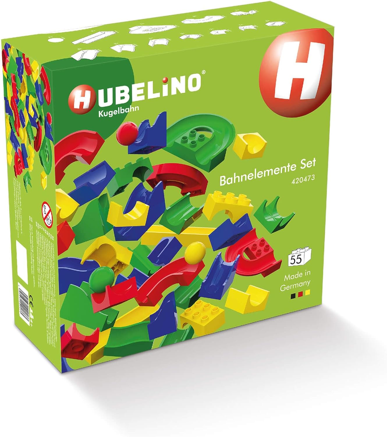 Hubelino 55 Piece Run Elements - The Original Marble Run Expansion Set - Made in Germany