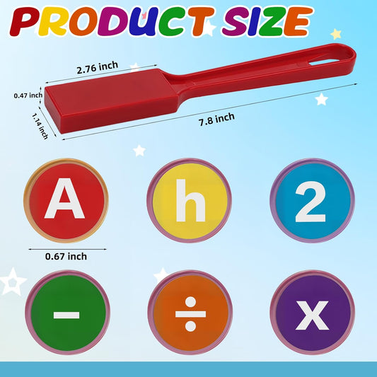 Coopay 312 Pcs Alphabets Numbers Chips and 6 Pcs Magnetic Wands - Toddler Learning Letters for Spelling, Reading Tools for Kids Science of Reading Manipulatives, Teaching Supplies Kindergarten