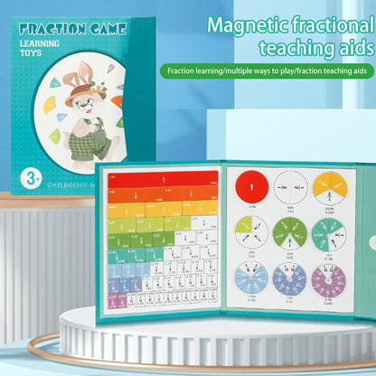 Montessori Magnetic Fraction Puzzle Book, Educational Math Fraction Manipulatives for Kids, Magnetic Fraction Circles Set for 4th 5th Grade Learning