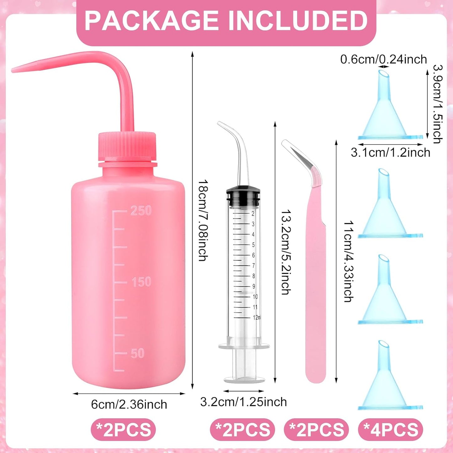 16 Pcs Snow Globe Tumbler Supplies Including 16 oz Plastic Snowglobe Cups with Lids and Straws Squeeze Bottle Bent Spout Syringe Tweezers Funnels for Glitter Snow Globe DIY Craft Gifts