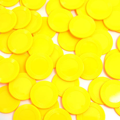 Smartdealspro 64pcs 32mm/1.26 Inch Opaque Plastic Learning Counters Disks Mini Poker Chips Game Tokens with Storage Box (Red)