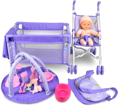 Anivia Stroller Toy Collection Doll Stroller Baby Doll Accessories for Toddlers 1-3Heart Design Gifts for Toddlers and Girls Toy Stroller