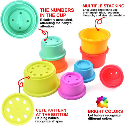 Baby Stacking Nesting Cups Toys, Baby Toys 6 to 12 Months, Montessori Toys for Toddler Gifts 1 Year Old (617-97)