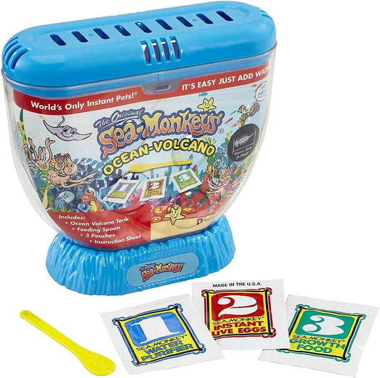 The Original Sea Monkeys Ocean Volcano | Includes Eggs, Food, Water Purifier, and Sea Monkey Tank | Discover Sea Creatures with This Grow Your Own Pet Science Toy for Kids | Random Colour Supplied