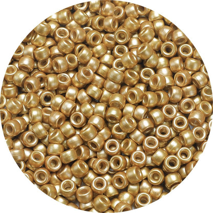 1200pcs Pony Beads Bulk – Gold 6x9mm Plastic Craft Beads for Bracelets, Jewelry, Hair Braiding & DIY Projects