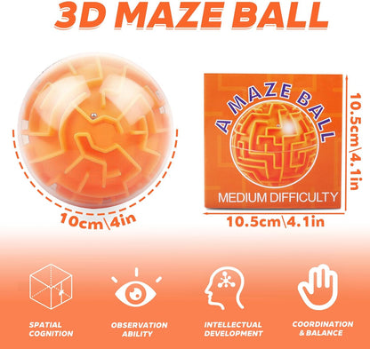 Amaze 3D Memory Sequential Maze Ball Puzzle Toy Gifts for Kids Adults - Challenges Game Lover Tiny Balls Brain Teasers Game (Rose)