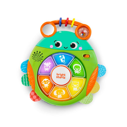 Bright Starts Lights and Colors Driver Toy Steering Wheel with Car Sounds for Pretend Play - Green, 6 Months and up