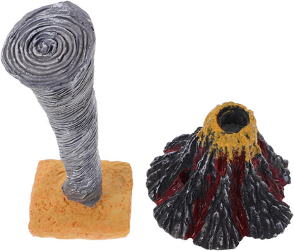 BESPORTBLE 2Pcs Realistic Volcano and Tornado Simulation for Educational Science Experiments Miniature Natural Disaster Models for Learning and Creative Exploration