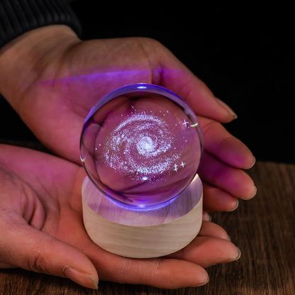 3D Solar System 60mm Crystal Ball Astronomy Universe Gifts 3D Solar System Planets Model Science Space Themed Physics Gifts Night Light lamp for Kids Men Him Science Teacher