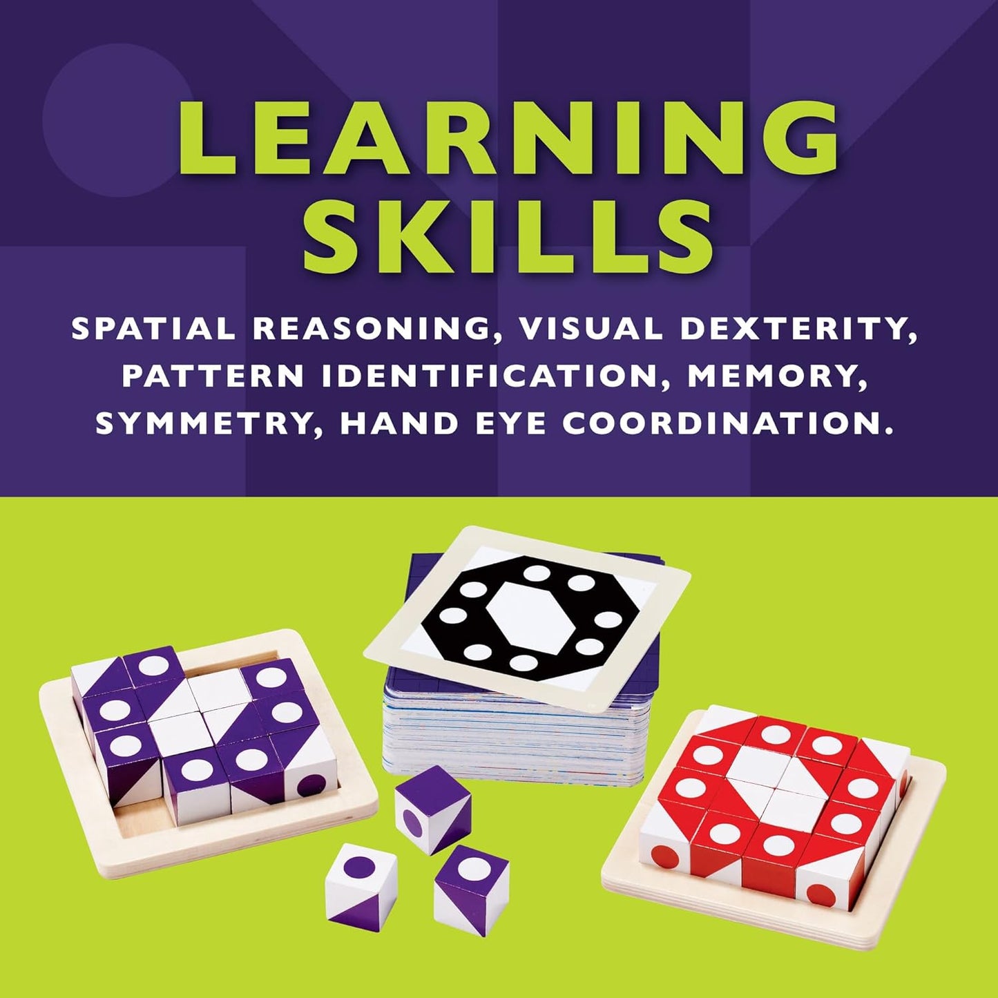 Mindware Q-Bitz Pattern Matching Fun Board Games for Family Game Night | Ages 8 and up 2-4 Players