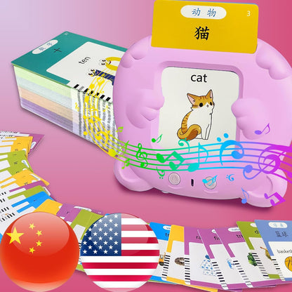 English Flash Cards Bilingual - Japanese Talking Flash Cards for Kids, Pocket Speech for Toddlers 3-12, 510 Sight Words of 31 Varieties, Sensory Toys Children with Autism (Japanese, Blue)
