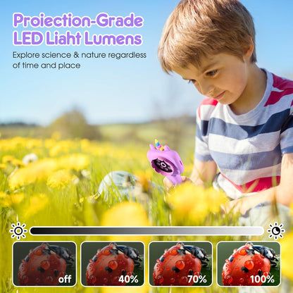 Magnify 2.4" Microscope for Kids, 600X-4800X Handheld Digital Miniscope, Portable Pocket Magnification Microscope Photo & Video | Education Toys for Age 3 4 5 6 7 8 9 10 Girls Boys