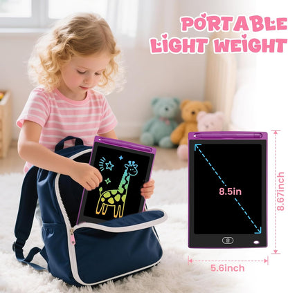 4 Pack LCD Writing Tablet for Kids, Erasable and Reusable Toddler Doodle Board in 8.5 inch, Ideal Educational Drawing Pad for Learning Toy for Ages 3-8 Gifts for Girls Boys