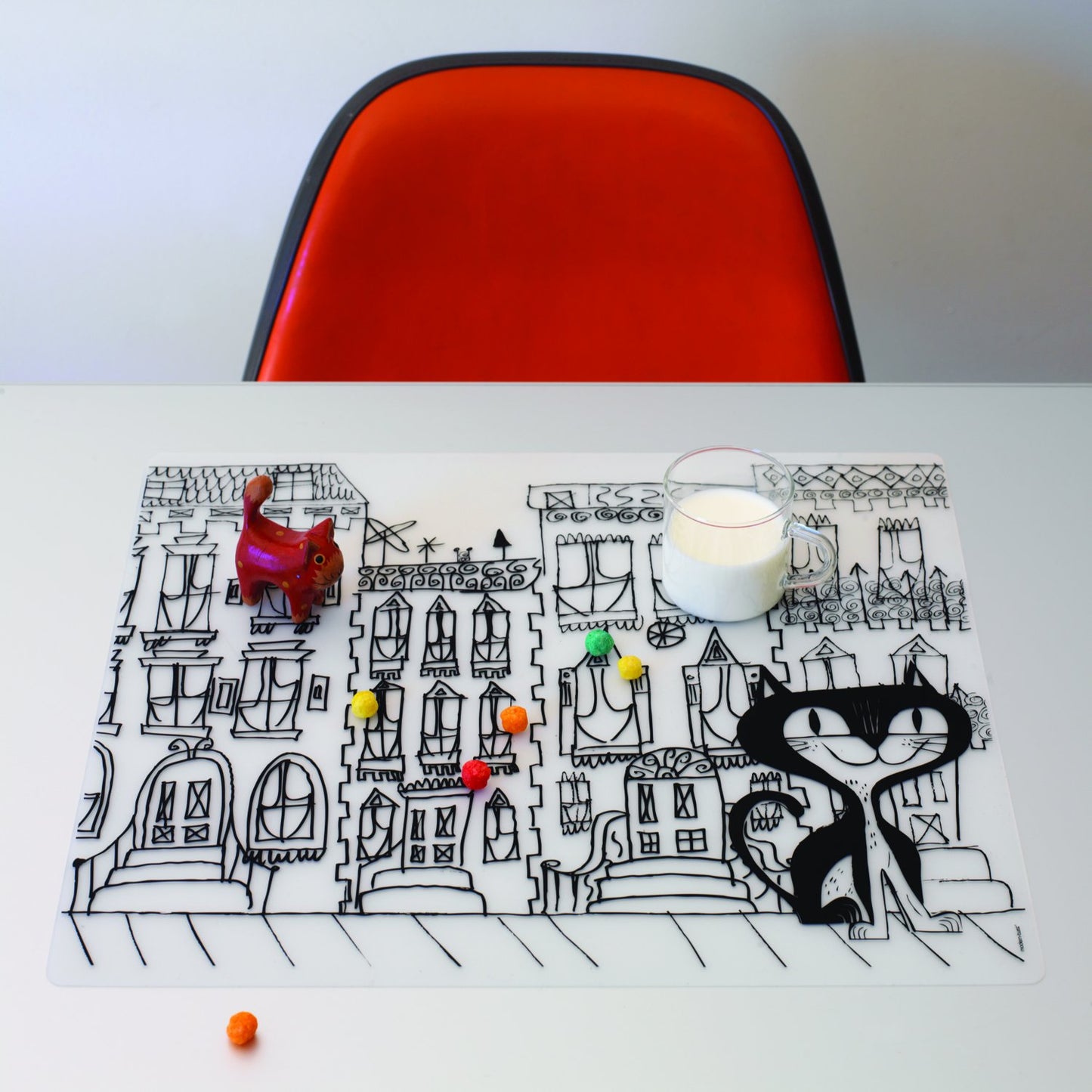 Modern-Twist 100% Plastic Free Silicone Waterproof, Dishwasher Safe Doodle Mat, Single Mat, Alphabet Animals