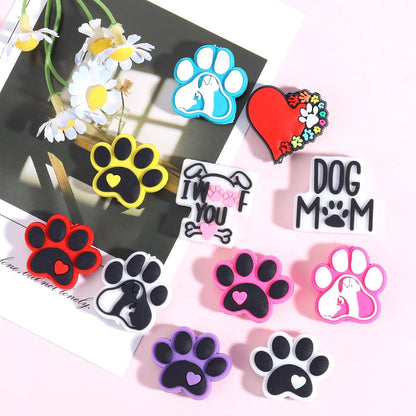 10Pcs Animal Silicone Beads for Keychain Making Cute Puppy Focal Beads for Pens Dalmatian Dog Animal Focals for Bracelets Necklace Earrings Jewelry Making